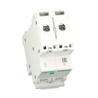 Автоматичний вимикач 2Р 63А, C 6кА, Schneider Electric RESI9 (R9F12263)
