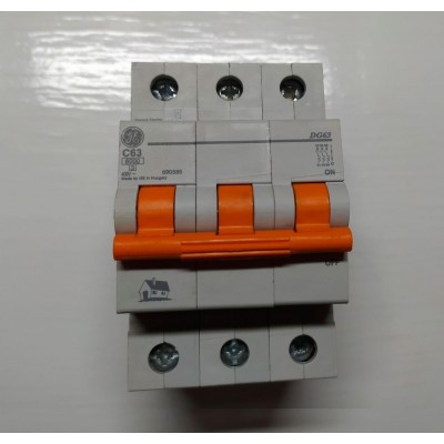 Автоматический выключатель DG 63 C63 6kA 3p General Electric