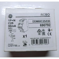 Диференціальний автоматичний вимикач DDM60C25/030 2P AC, 6kA General Electric