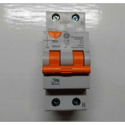 Дифференциальный автоматический выключатель DDM60C40/030 2P AC, 6kA General Electric