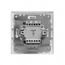 Выключатель одноклавишный проходной (2 направления) белый VS10-197, серия "ЭЛЕГАНТ" ТМ "MARSHEL"