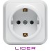 Розетка одноместная с заземлением (КЕРАМИКА) LR16-879 серия "НОВА" TM LiDER