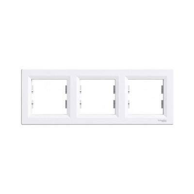 Рамка трехместная горизонтальная, белая, серия Asfora, Schneider Electric (EPH5800321)