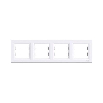 Рамка чотиримісна горизонтальна, біла, серія Asfora, Schneider Electric (EPH5800421)