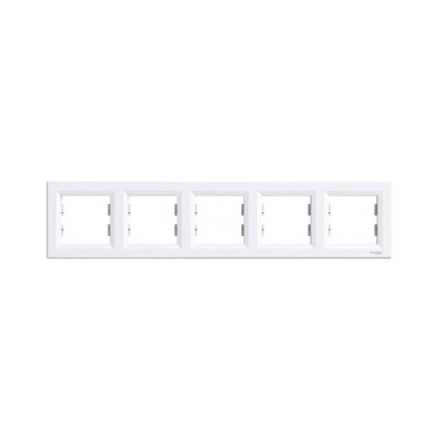 Рамка п'ятимісна горизонтальна, біла, серія Asfora, Schneider Electric (EPH5800521)