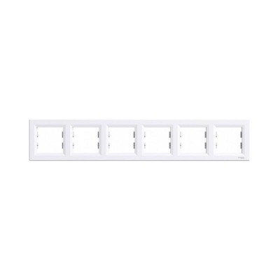 Рамка шестимісна горизонтальна, біла, серія Asfora, Schneider Electric (EPH5800621)