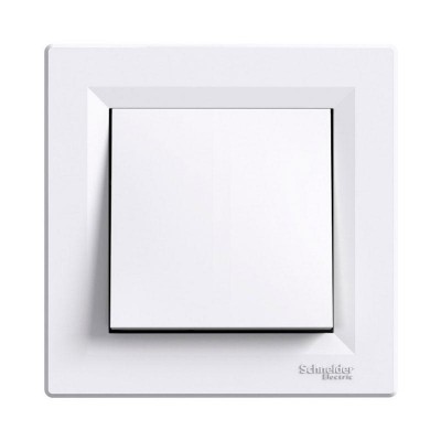 Выключатель одноклавишный белый, серия Asfora, Schneider Electric (EPH0100121)