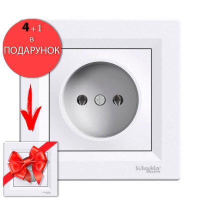 Розетка без заземления белая, серия Asfora, Schneider Electric (EPH3000121)