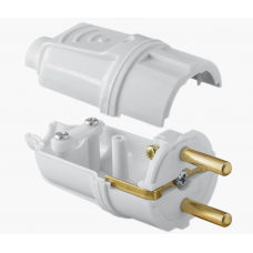 Вилка штепсельная с заземляющим контактом белая VL16-122, ТМ "MARSHEL"