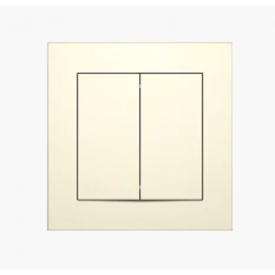 Выключатель двухклавишный бежевый VS10-300, серия "ИДЕАЛ" ТМ "MARSHEL"