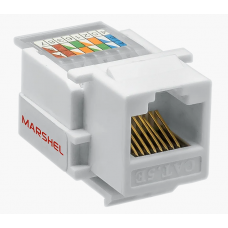 Компьютерное модульное гнездо белое RJ45, CAT.5E ТМ "MARSHEL" подходит к розеткам VI-KO